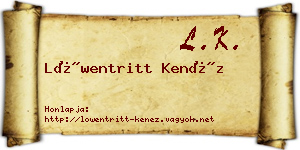 Löwentritt Kenéz névjegykártya